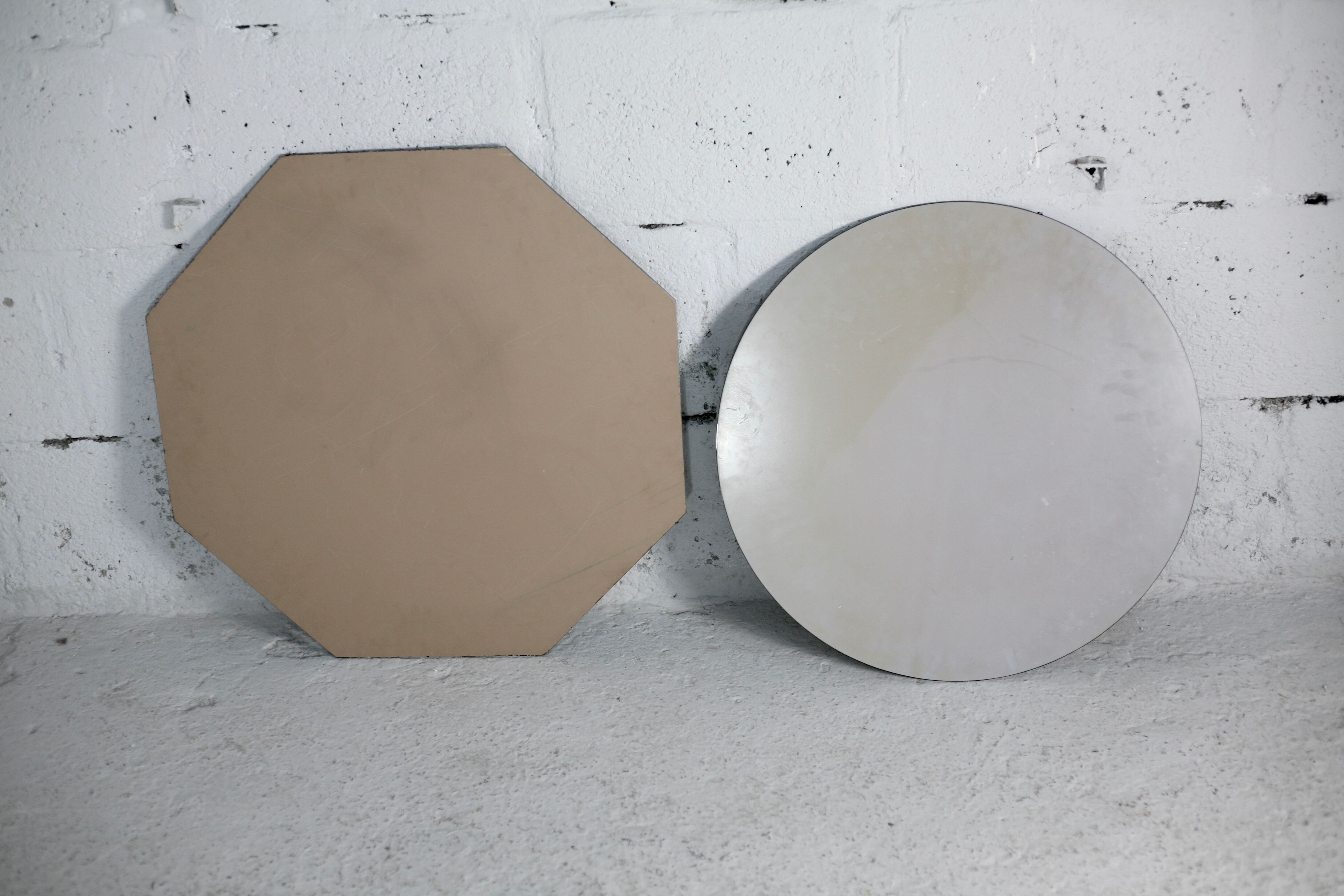 Pair of "kinetic" mirrors, France, circa 1970