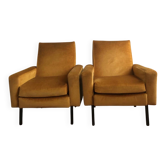 Pair of vintage velvet armchairs