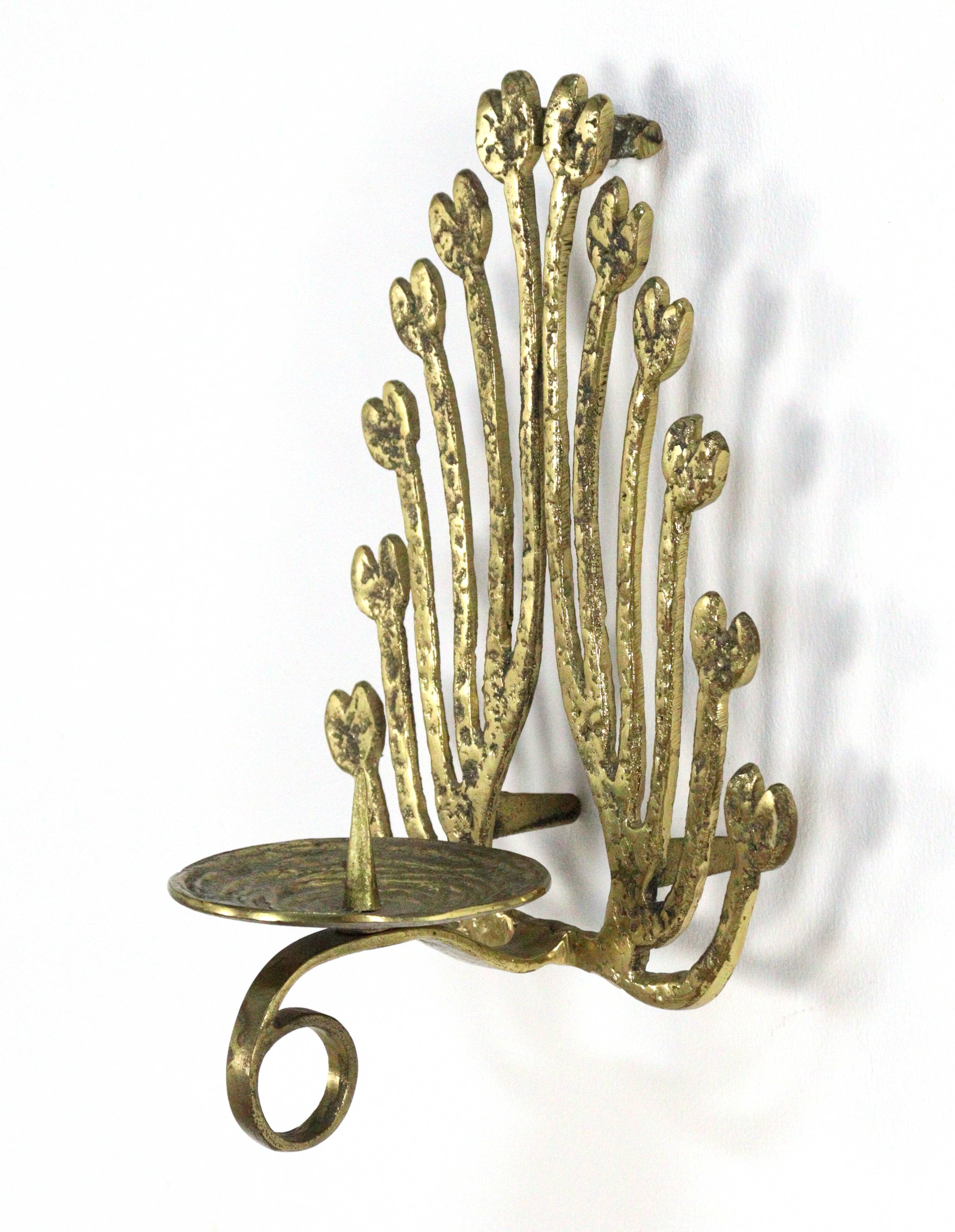 Brass wall candle holder