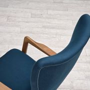 1970s, Danish armchair by Fritz Hansen, furniture wool, beech wood.