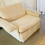 Modular corner sofa white pluche 7 elements