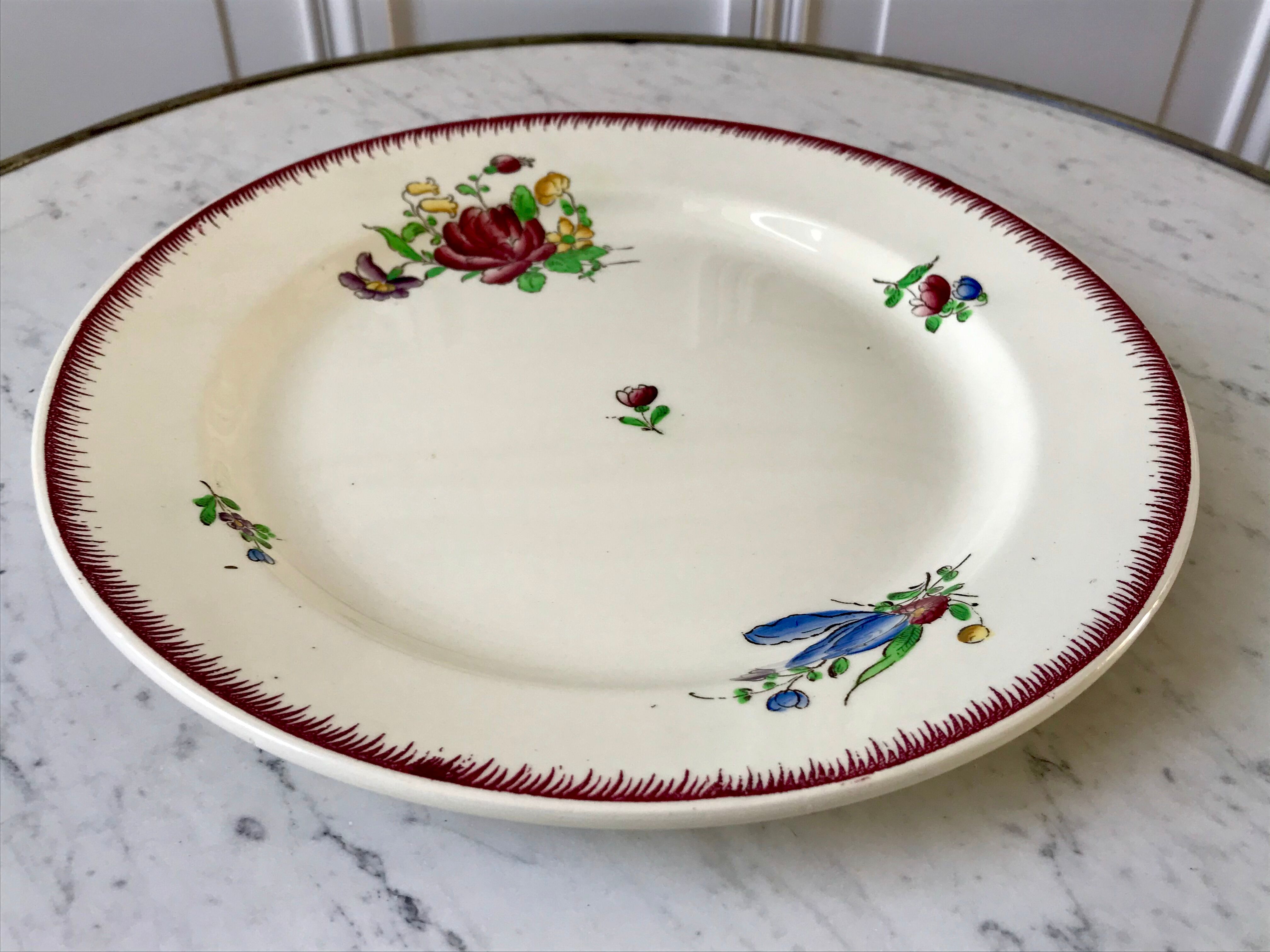 round dish Villeroy & Boch La Louvière Belgian manufacture in Iron Earth early twentieth century