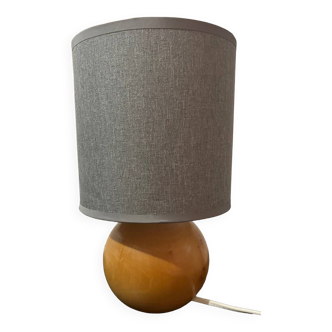 Solid wood ball lamp