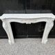 Louis XV style fireplace in white Carrara marble circa 1980