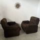 Set of 2 vintage Airborne French design armchairs from the 60s in velvet