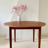 Round teak dining table Scandinavian design