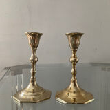 Pair of vintage brass candle holders