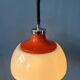 Suspension Space Age massive in white plexiglass Mid-Century with a red top cap.