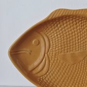 Vintage plate in majolica fish