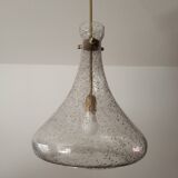 Designer drop pendant in blown and bubbled glass, Capital Lighting