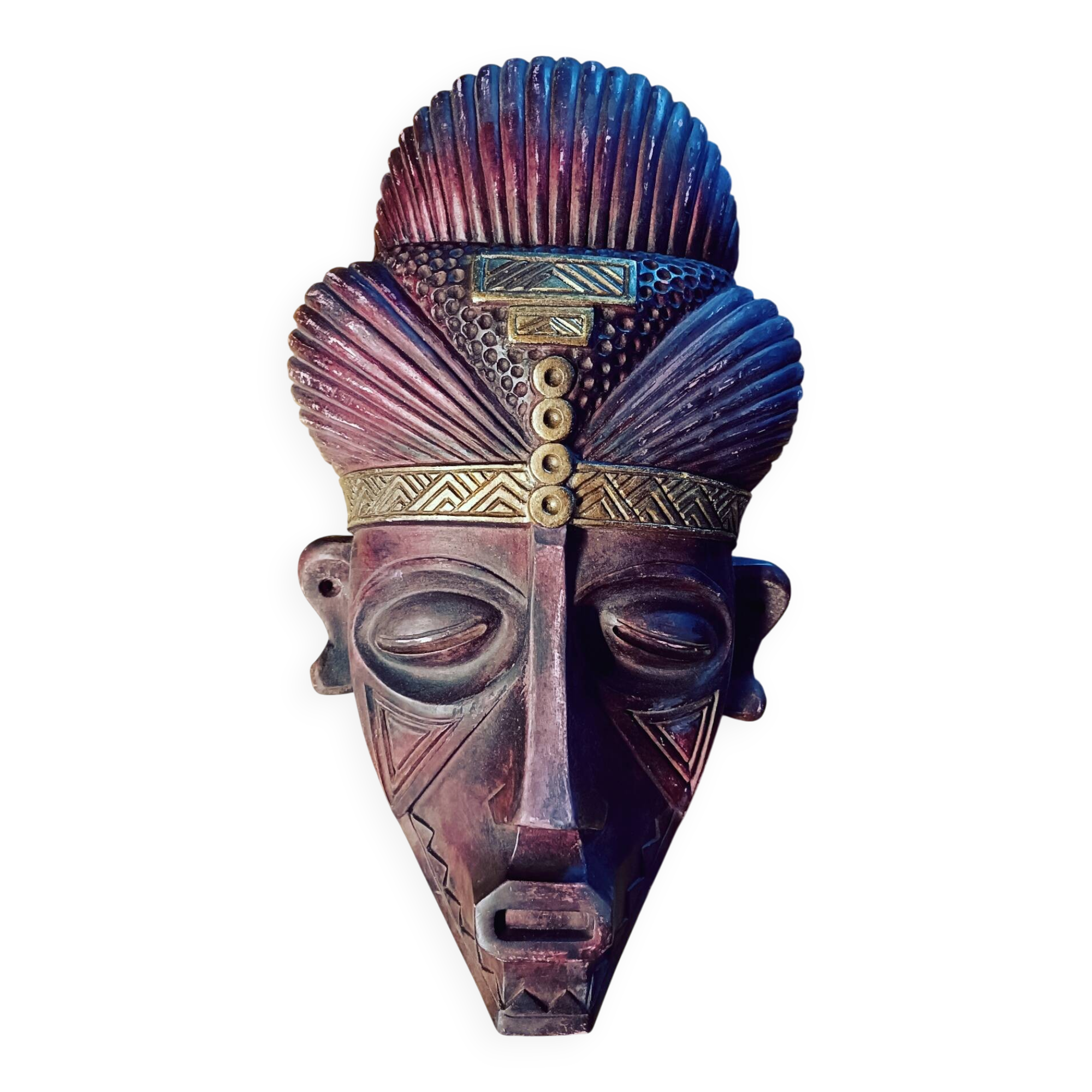 Masque africain en terre cuite