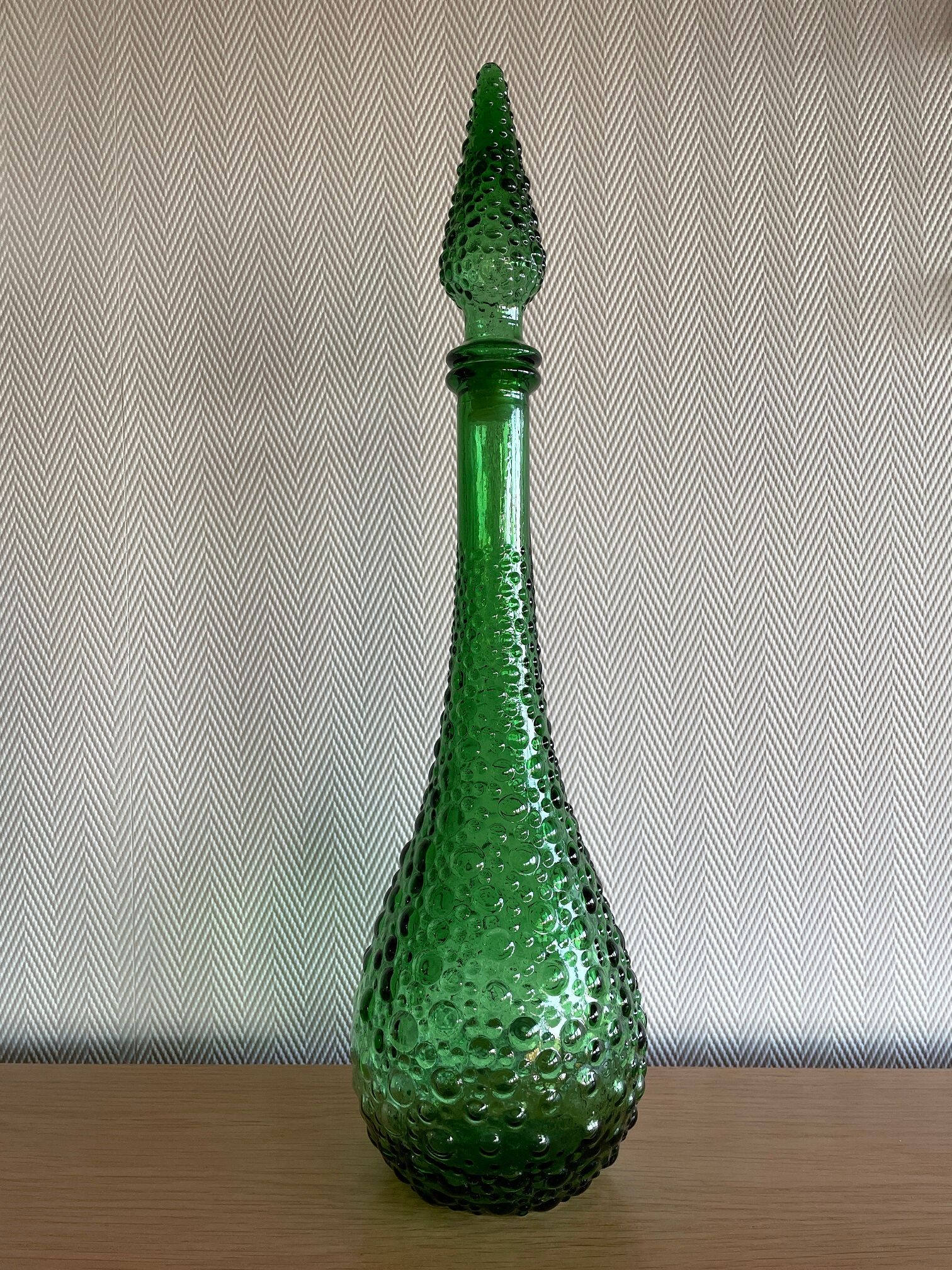 Empoli green glass bottle