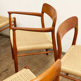 Set de 8 chaises de salle à manger en teck du milieu du siècle par Niels O Møller pour JL Moller Danemark