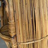 Vintage Bar Sports in bamboo and wicker bar cart, 1970s