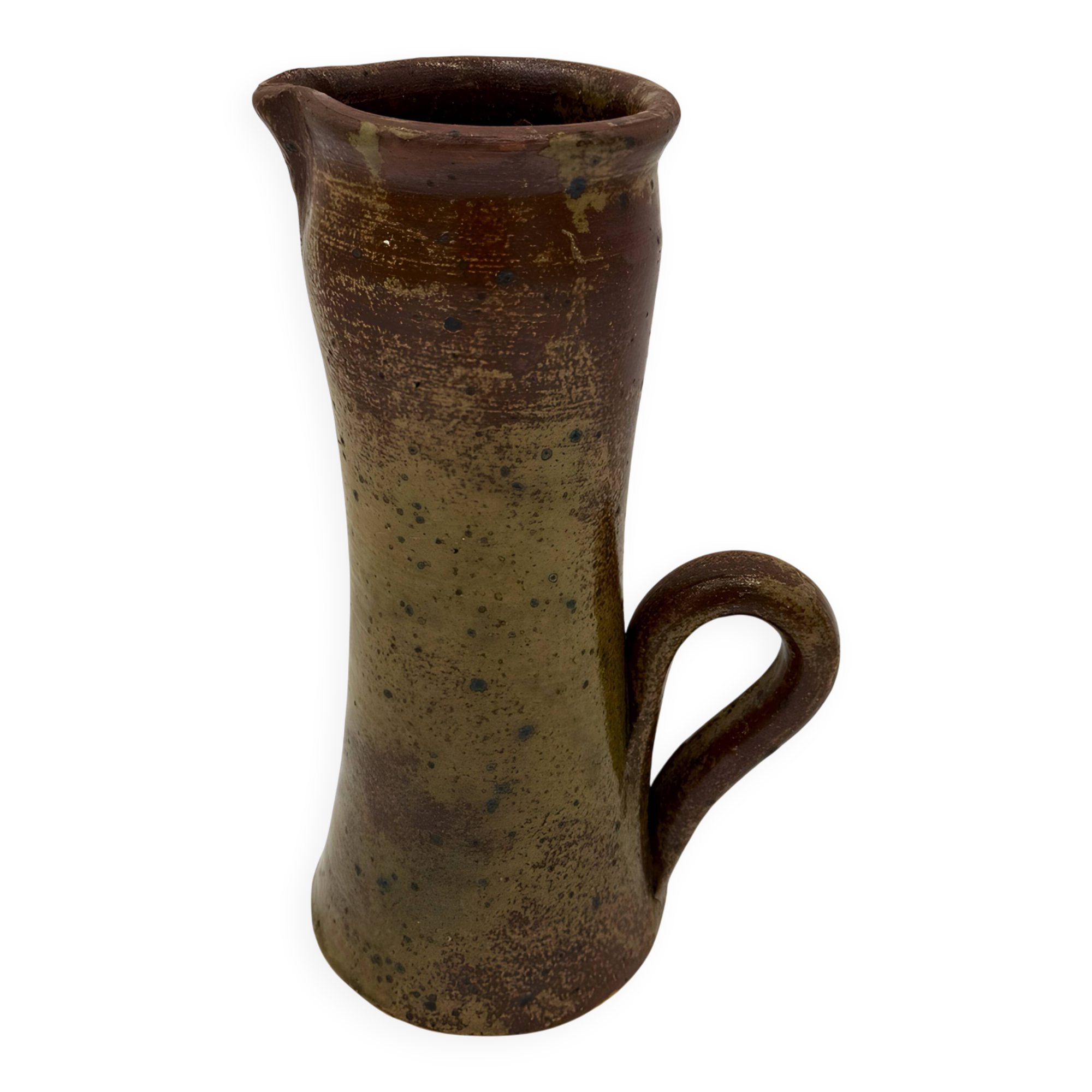 Tall stoneware pitcher vase, pyrite, 1960s