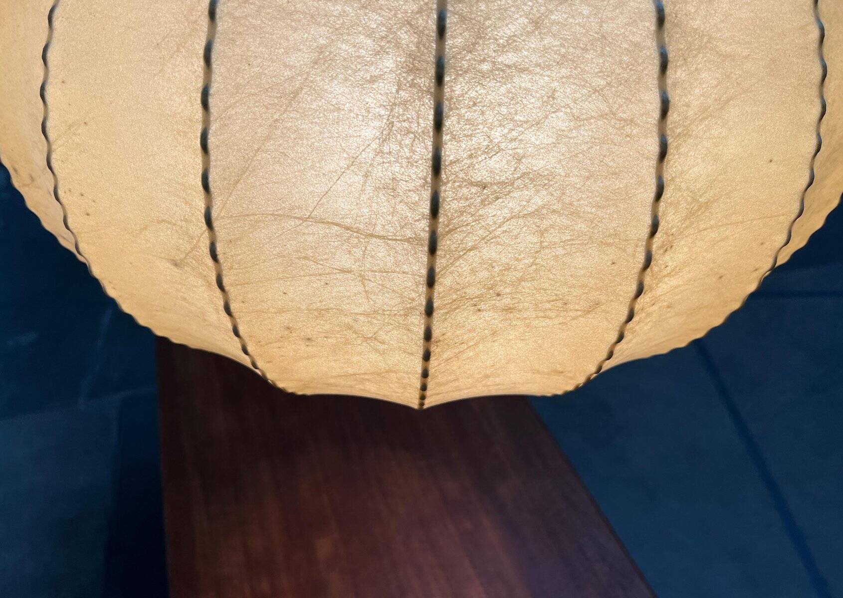 Modern mid-century German cocoon pendant lamp by Friedel Wauer for Goldkant Leuchten, 1960s.