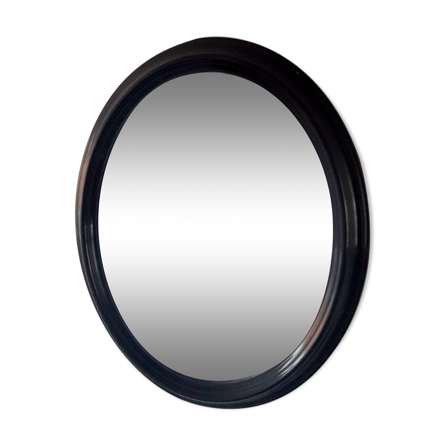 Vintage oval black mirror 60/70s