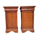 Pair of Louis Philippe bedside tables, solid cherry, vintage, 60