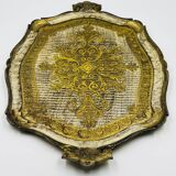 Decorative vintage baroque gold plateau