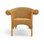 2 chaises en rotin des années 1980 avec rembourrage d'origine