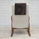 1970s, Scandinavian design, high-backed rocking chair, reupholstered.