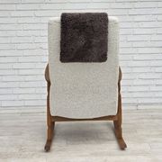 1970s, Scandinavian design, high-backed rocking chair, reupholstered.