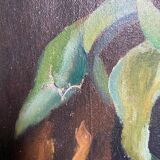 Oil on canvas bouquet of tulips 1930 limed frame