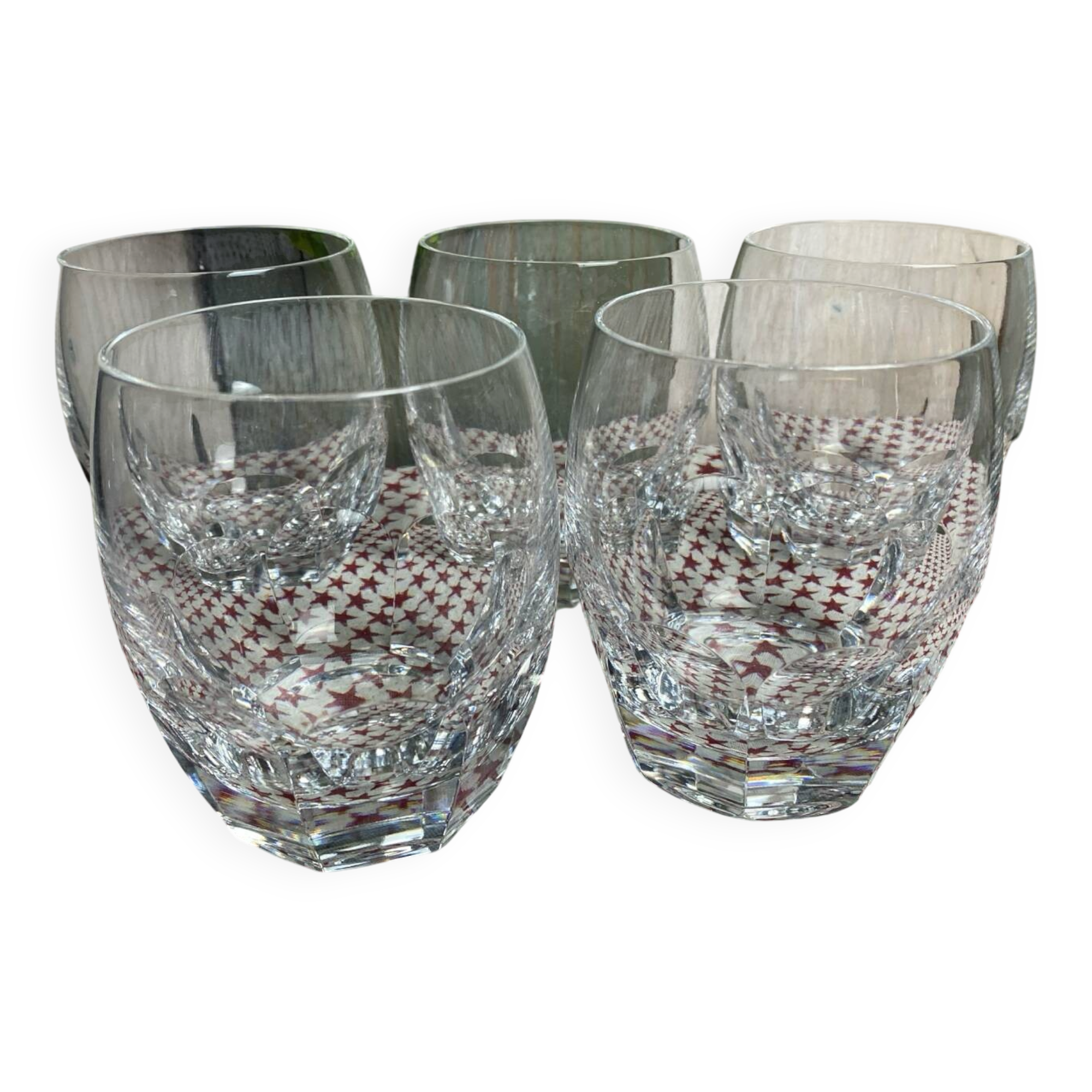 Lot de 5 gobelets en cristal