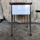 Stool chest formica wood feet compass metal chrome vintage