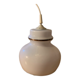 White opaline suspension with silver edging