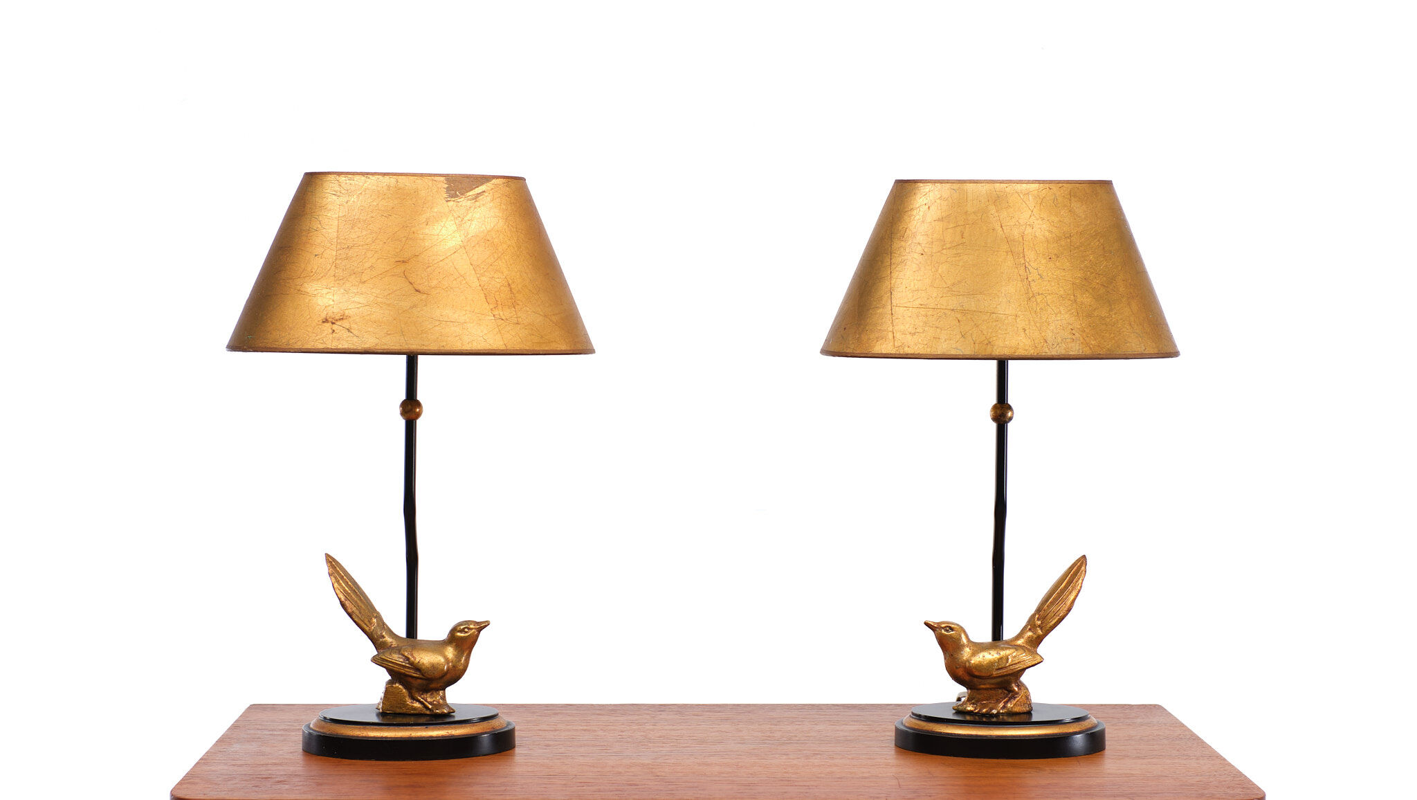 Kullmann birds lamps Hollywood Regency, 1980s