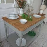 Louis XVI style desk and serving trolley in beautifully crafted verdigris walnut.