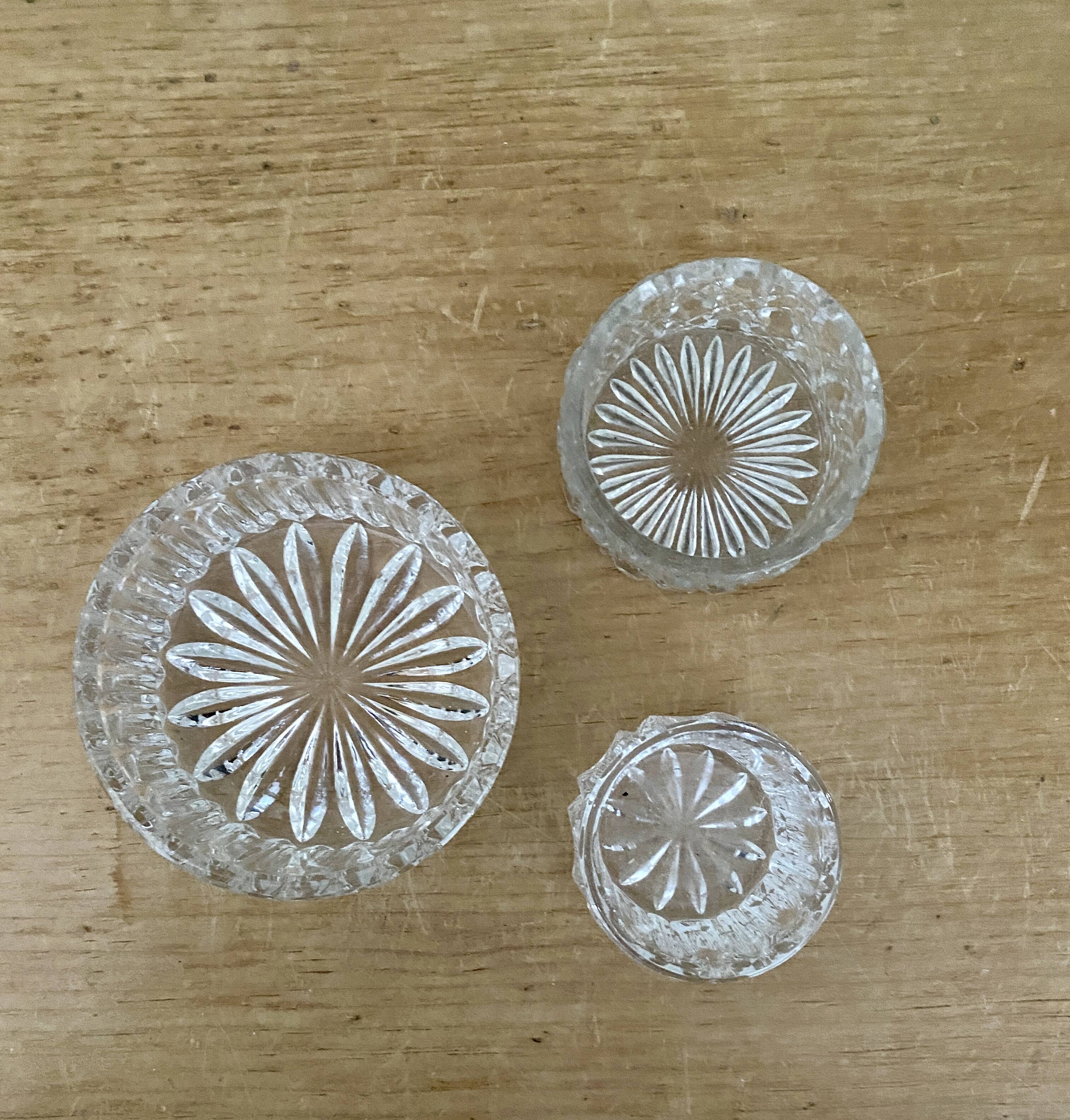 Set of 3 vintage glass ramekins