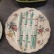 Set of 9 dishes and majolica asparagus plates from different manufactures
