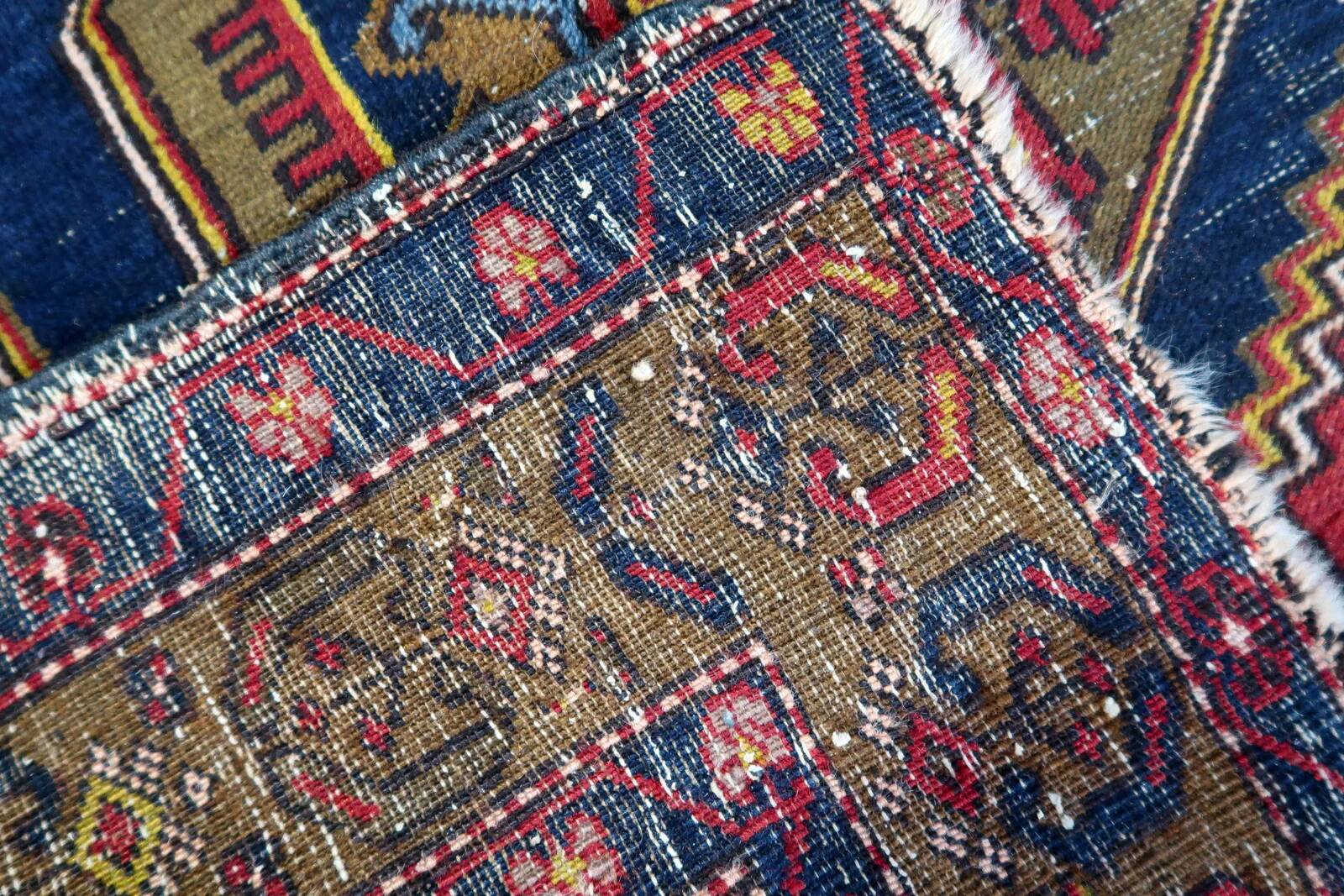 Handmade antique Turkish Anatolian rug 115cm x 218cm, 1920s