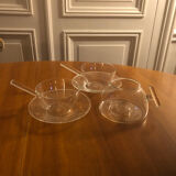 Set of 2 cups and a teapot made of blown glass by Mathias Paris.