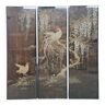 Chinoiserie Asian silk embroidery wall art panel screen 'le Coq'