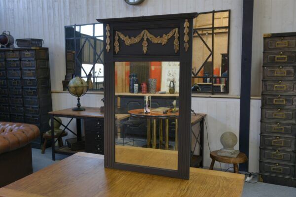 1930s Art Deco solid oak and beveled glass mirror