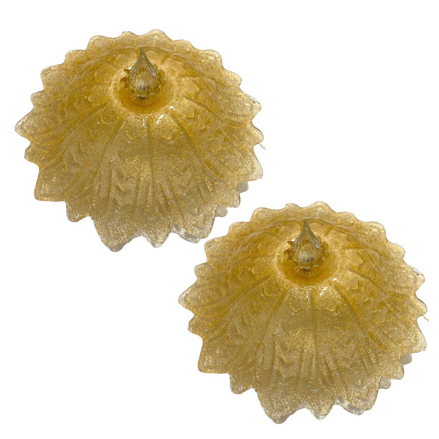 Plafonniers en verre de Murano, ensemble de 2