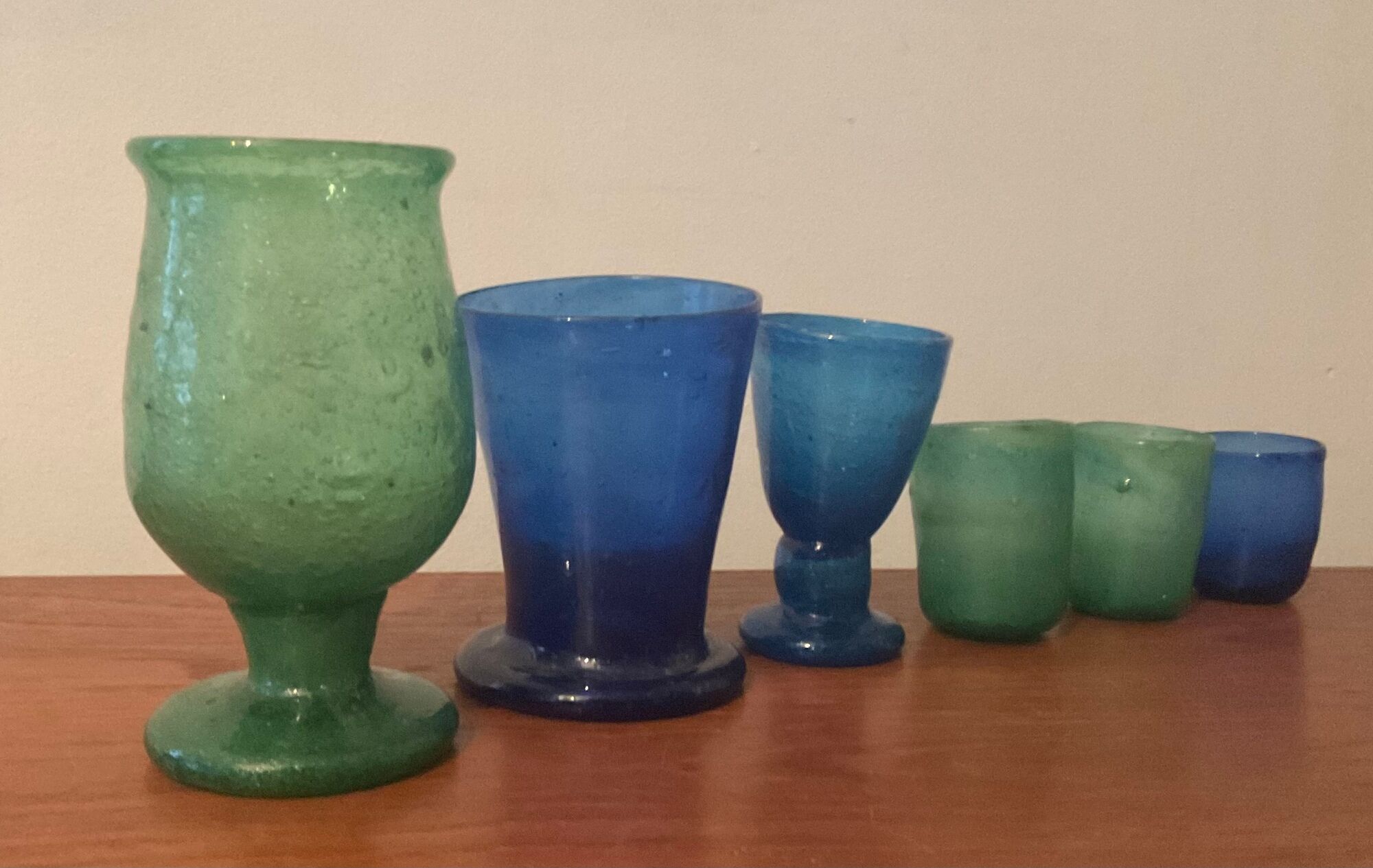 Series of vintage jar vases in bubbled glass paste from the 50s-60s