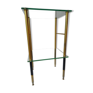 Table en verre et laiton. - bout