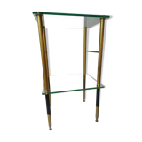 Glass and brass table. 1960. Neo-classic side table.