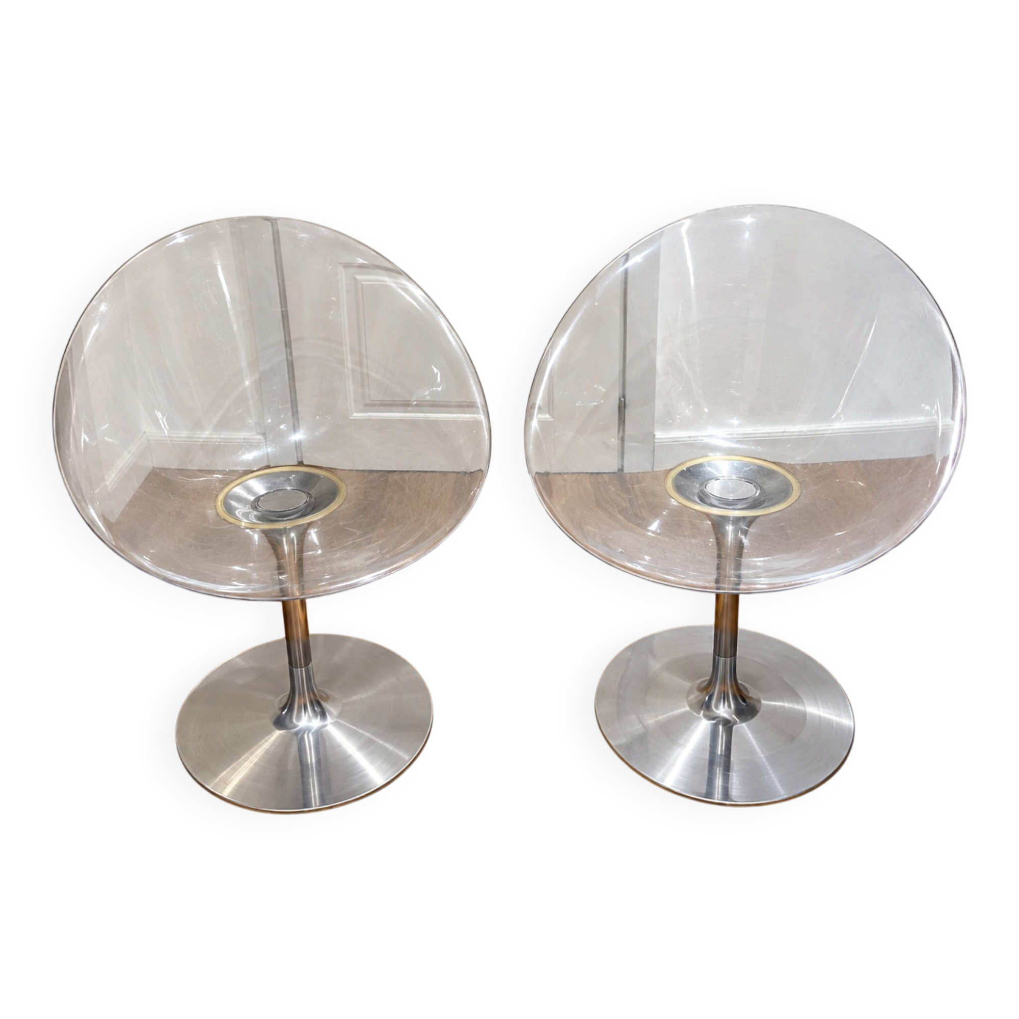 Paire de fauteuils pivotants Ero/S/ de Kartell, dessinés par Philippe Starck