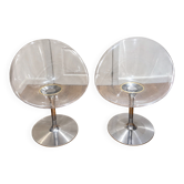 Paire de fauteuils pivotants Ero/S/ de Kartell, dessinés par Philippe Starck