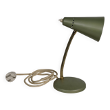 Lampe de bureau en métal vert du milieu du siècle, années 1950