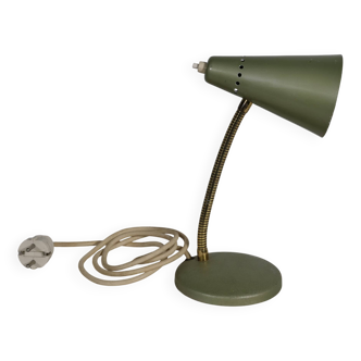 Lampe de bureau en métal vert du milieu du siècle, années 1950