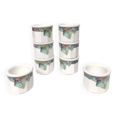 Lot of 8 Villeroy and Boch Pasadena porcelain egg cups with floral decoration