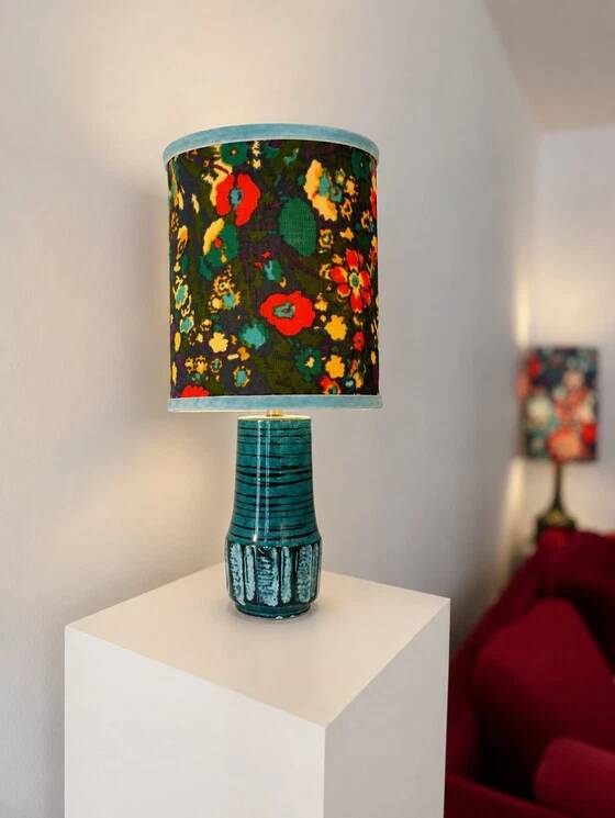 Wireless table lamp made of 1960s West German pottery ceramic.