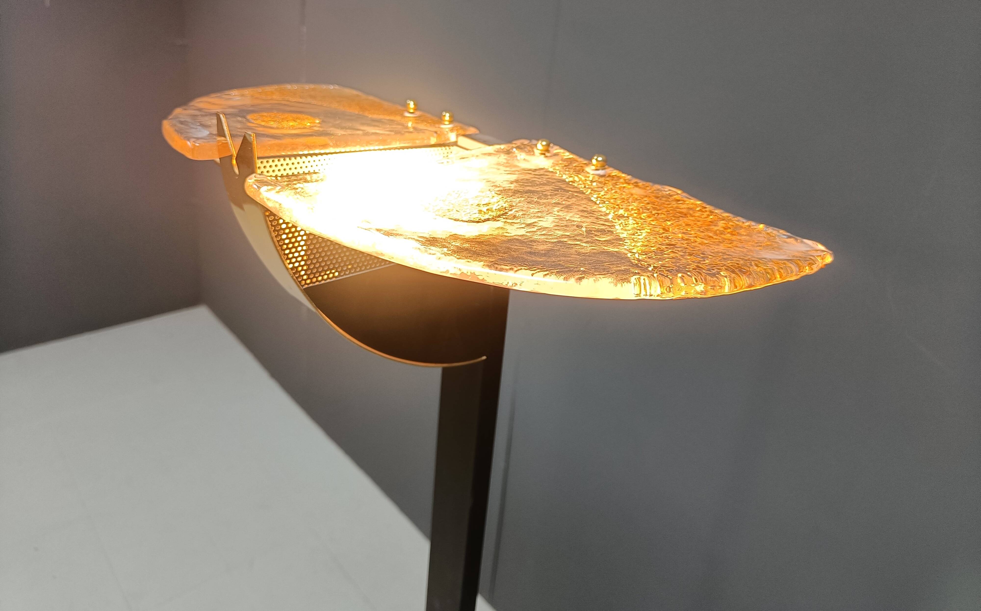 Vintage murano glass floor lamp, 1980s