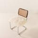 Italian vintage accent chair in long hair sheepskin, 1960s